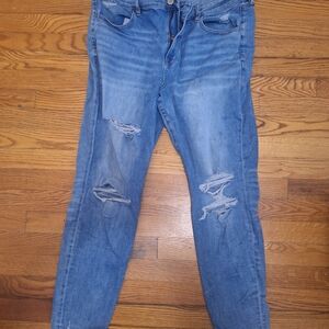 American Eagle Outfitters Blue Distressed Jeans